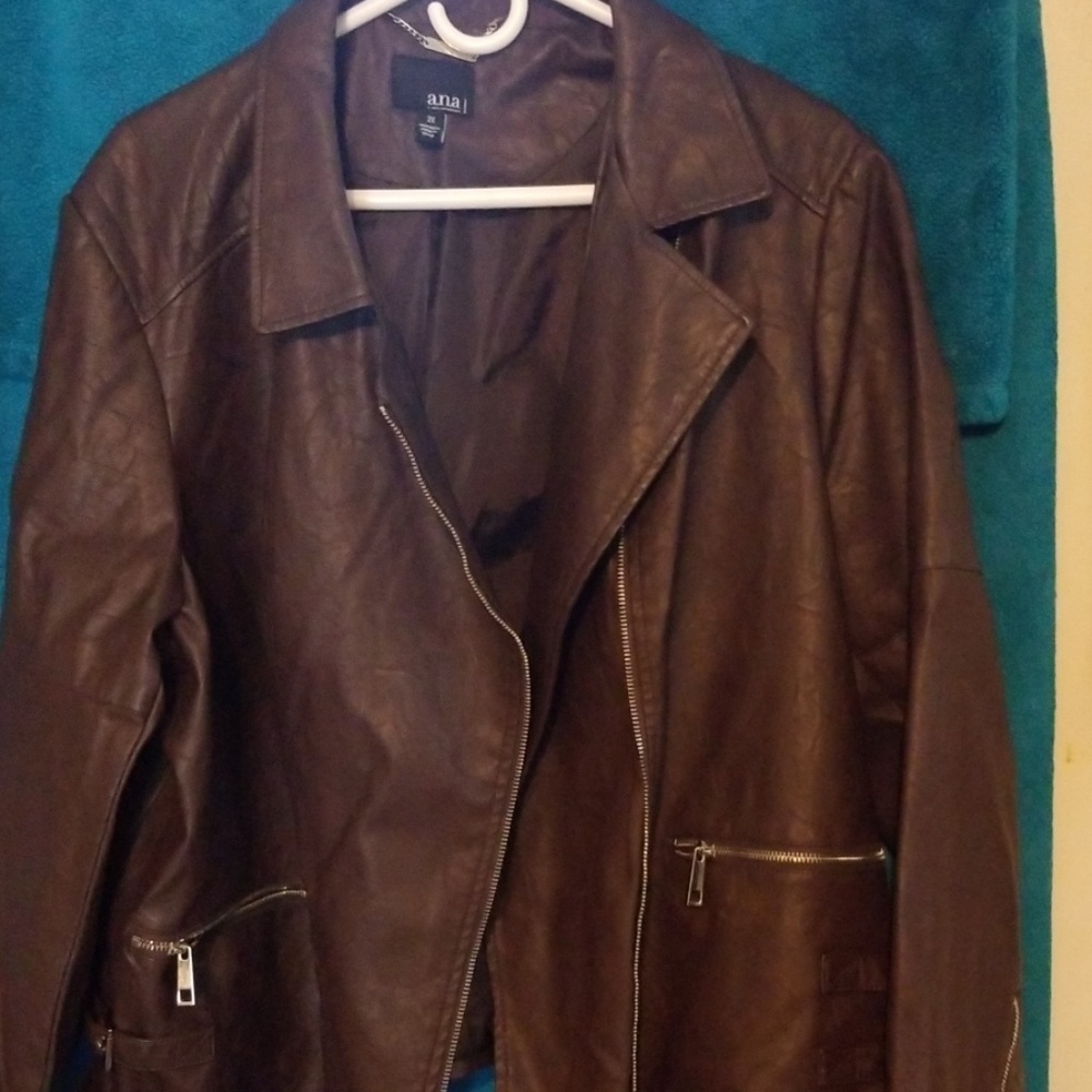 Brown motorcycle style jacket